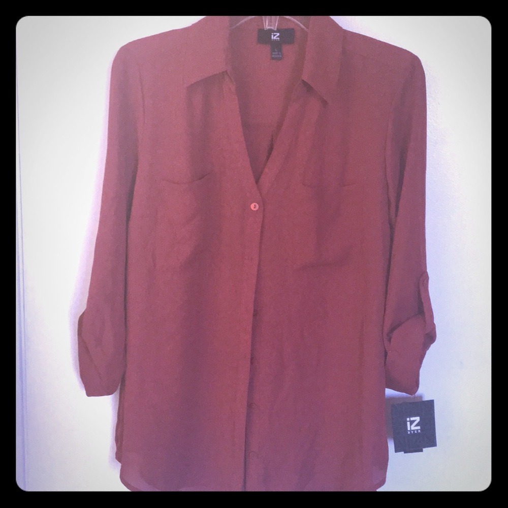 Button up Clay Colored Blouse